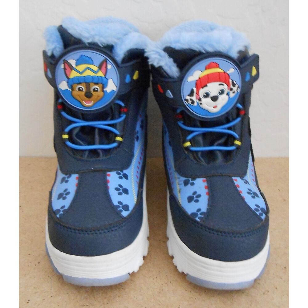 PAW Patrol Blue/Navy Toddler Boys Size 11 Lined Winter Boots Light Up Soles